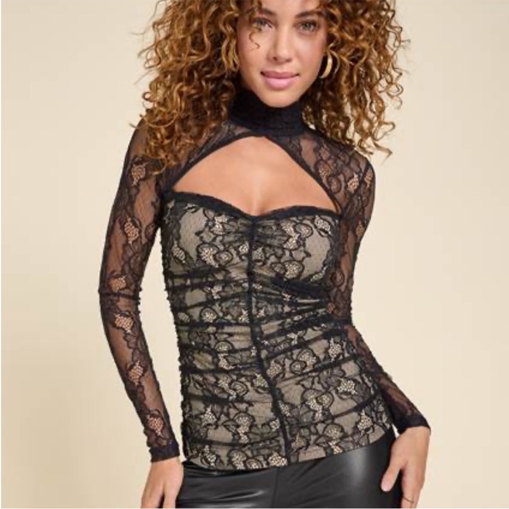 Venus sz small lace back slit shirt .  Sexy and slimming